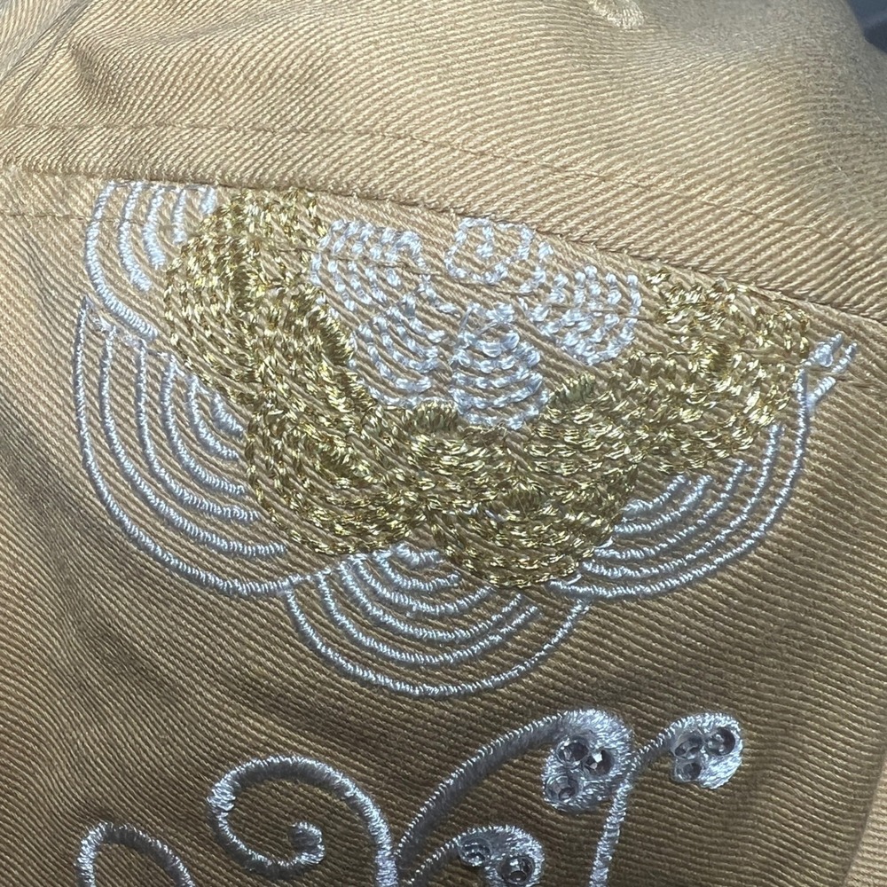 Disney Princess Tan Embroidered Tiara Rhinestone Baseball Cap Hat Kids Large NWT - Picture 13 of 14